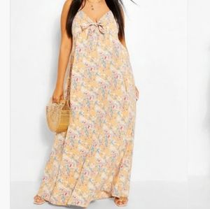 NWT PLUS FLORAL TIE FRONT MAXI DRESS